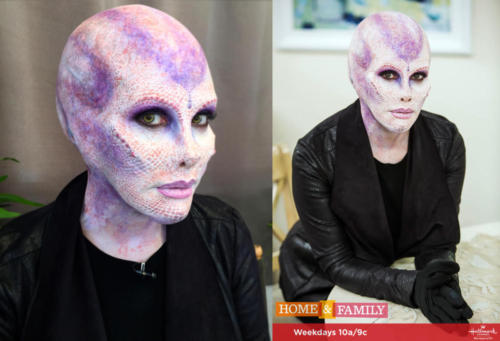 Alien Make-Up on Kym Douglas for Hallmark "Home and Family"